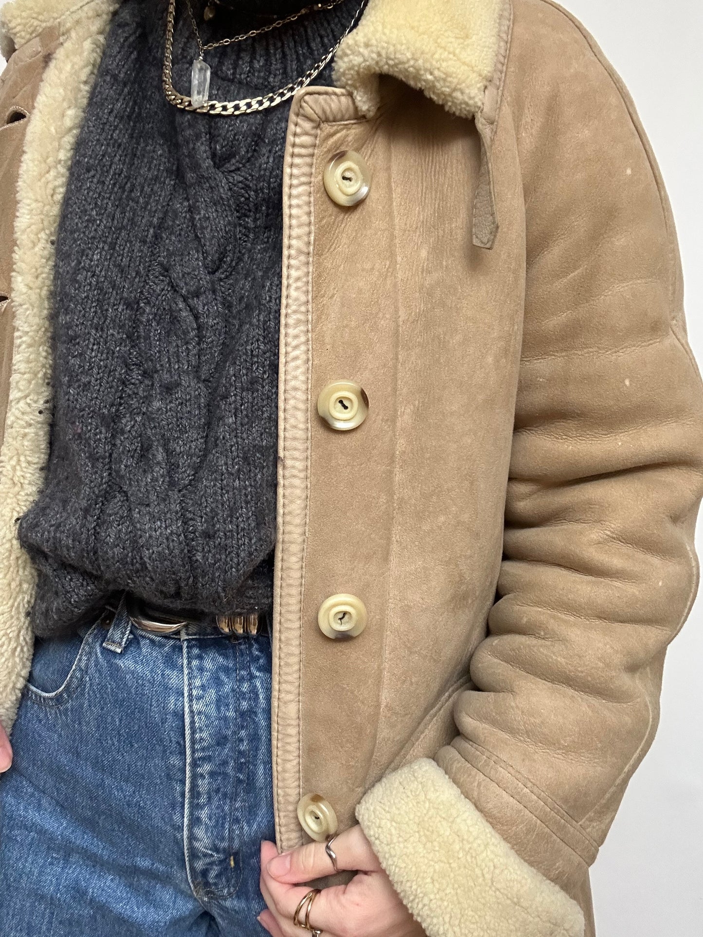 Peau lainée beige