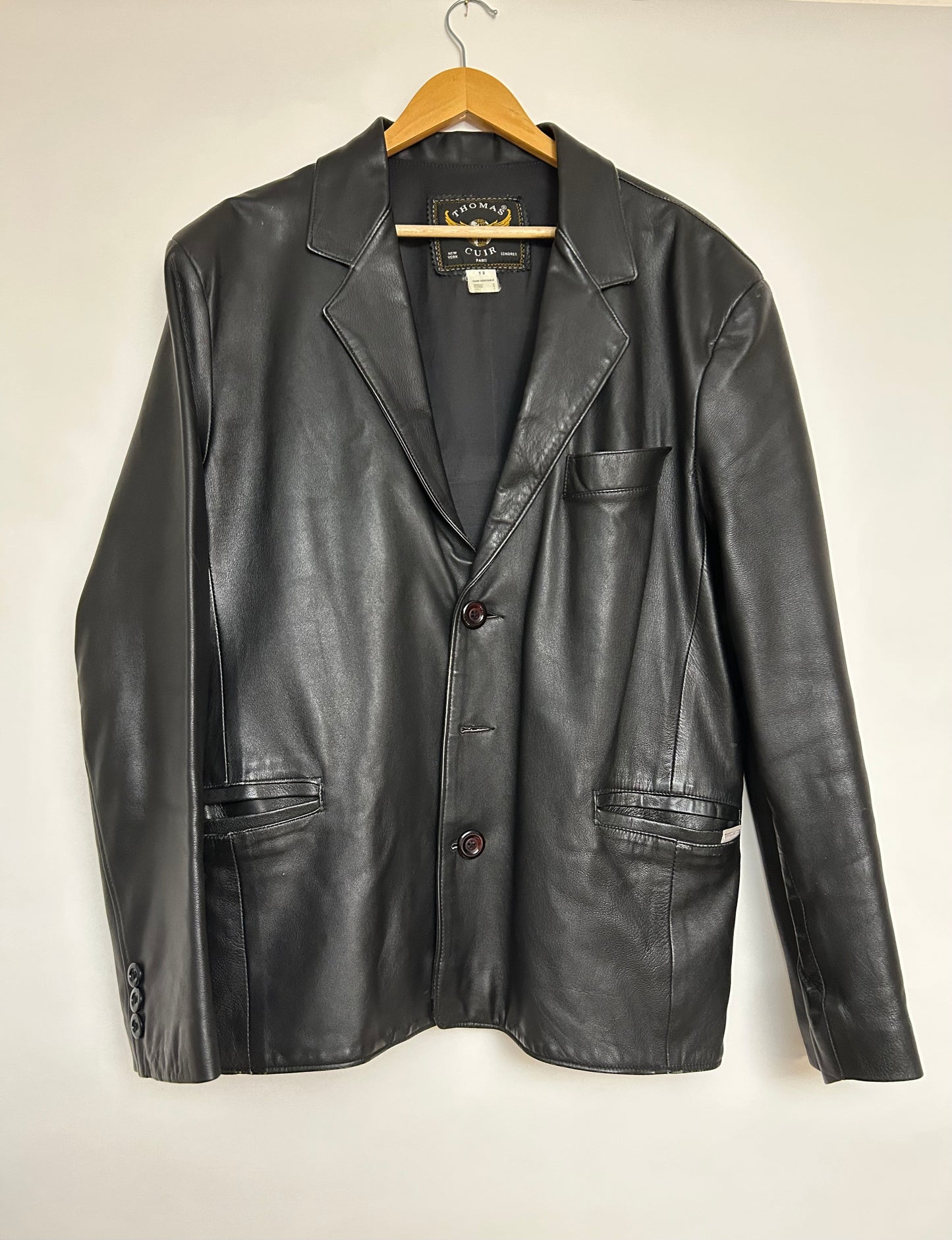 Blazer cuir noir