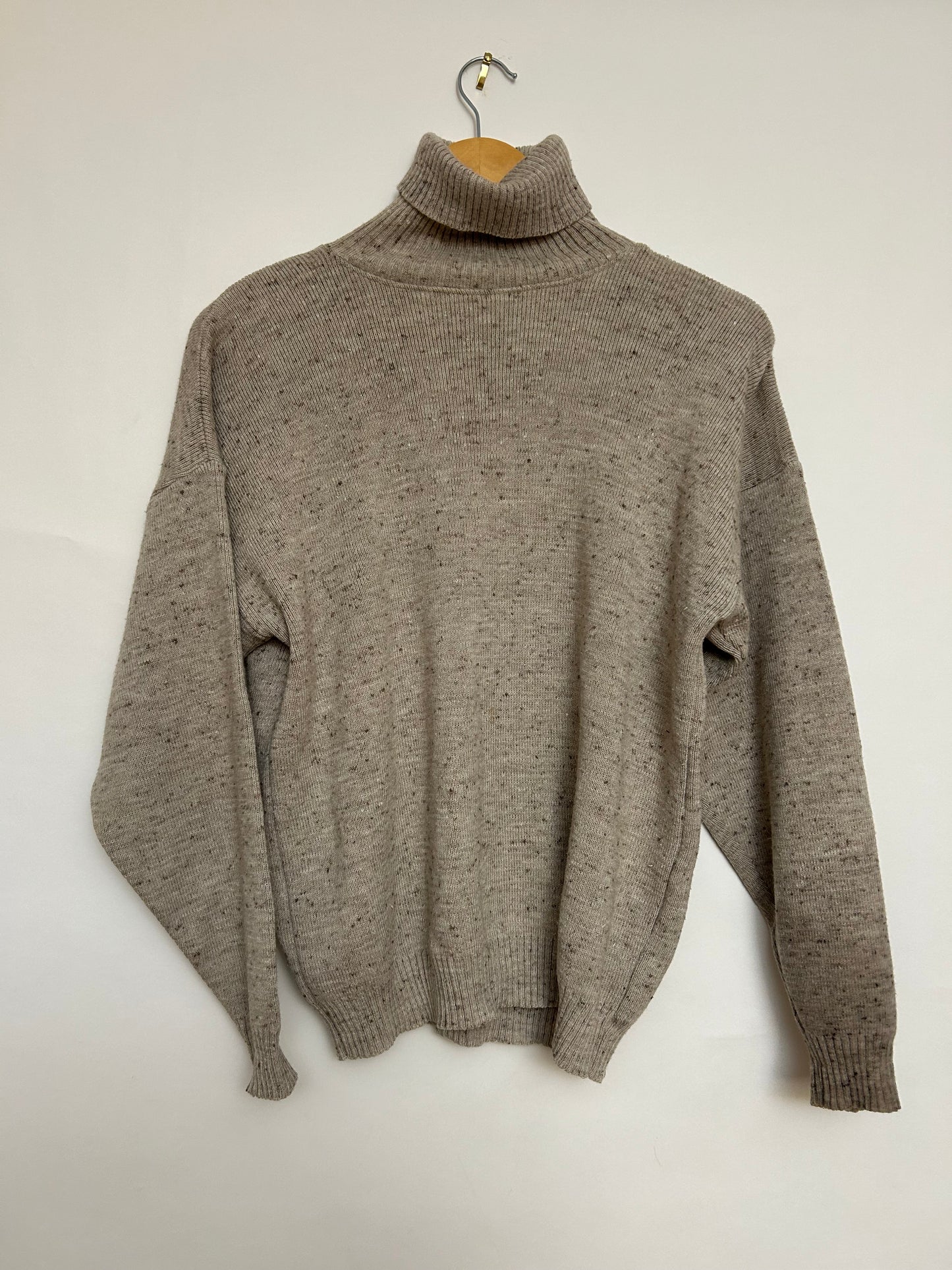 Pull Col Roulé Beige