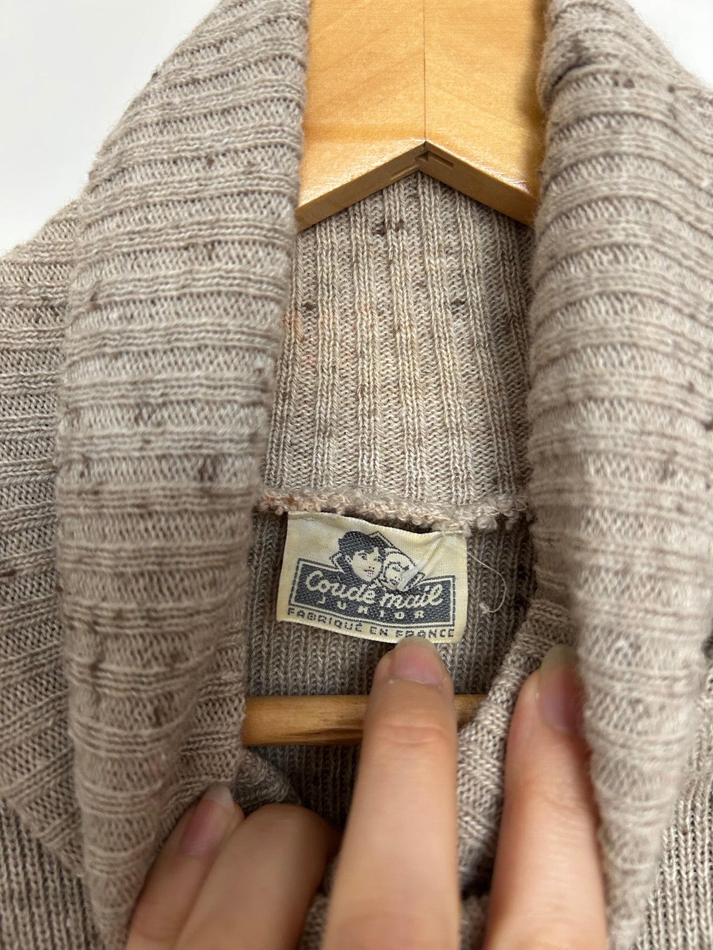Pull Col Roulé Beige