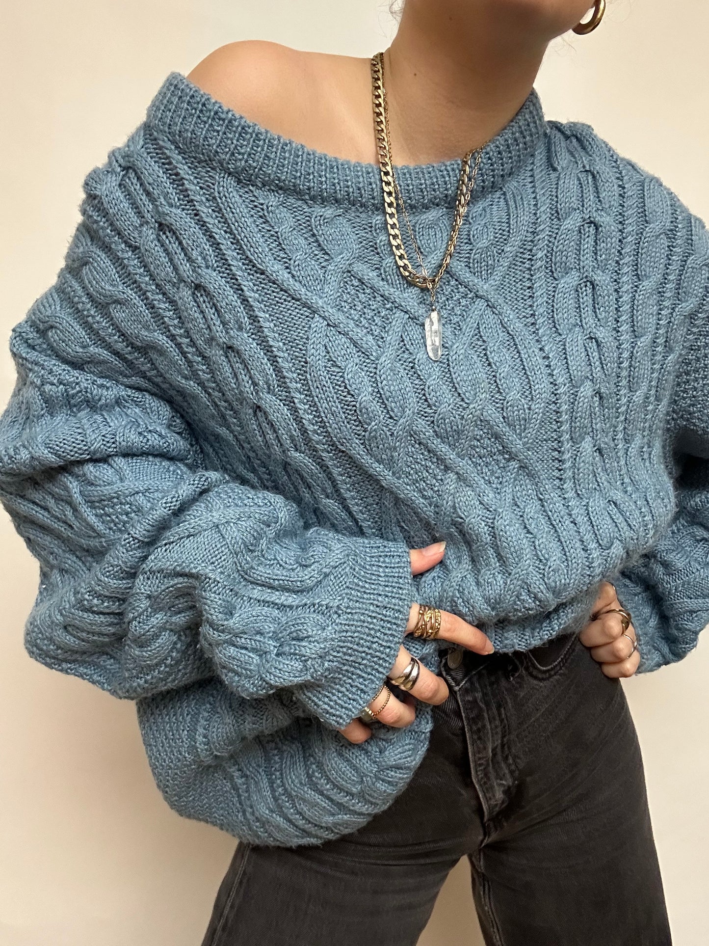 Pull oversize bleu