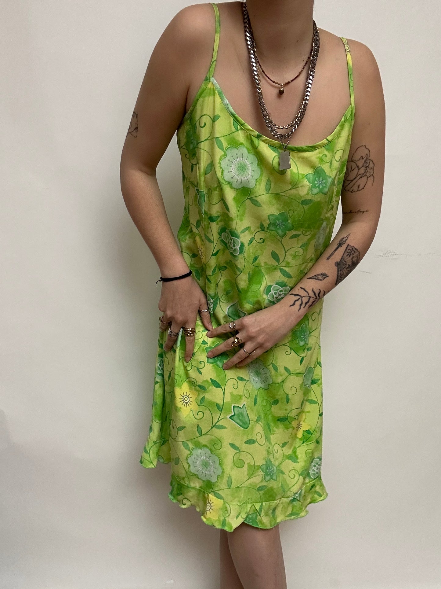 Robe fleurie verte