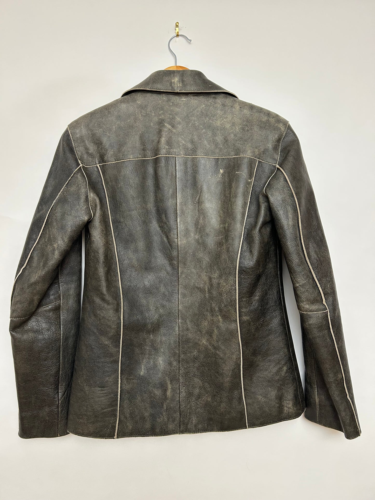 Veste cuir marron patiné
