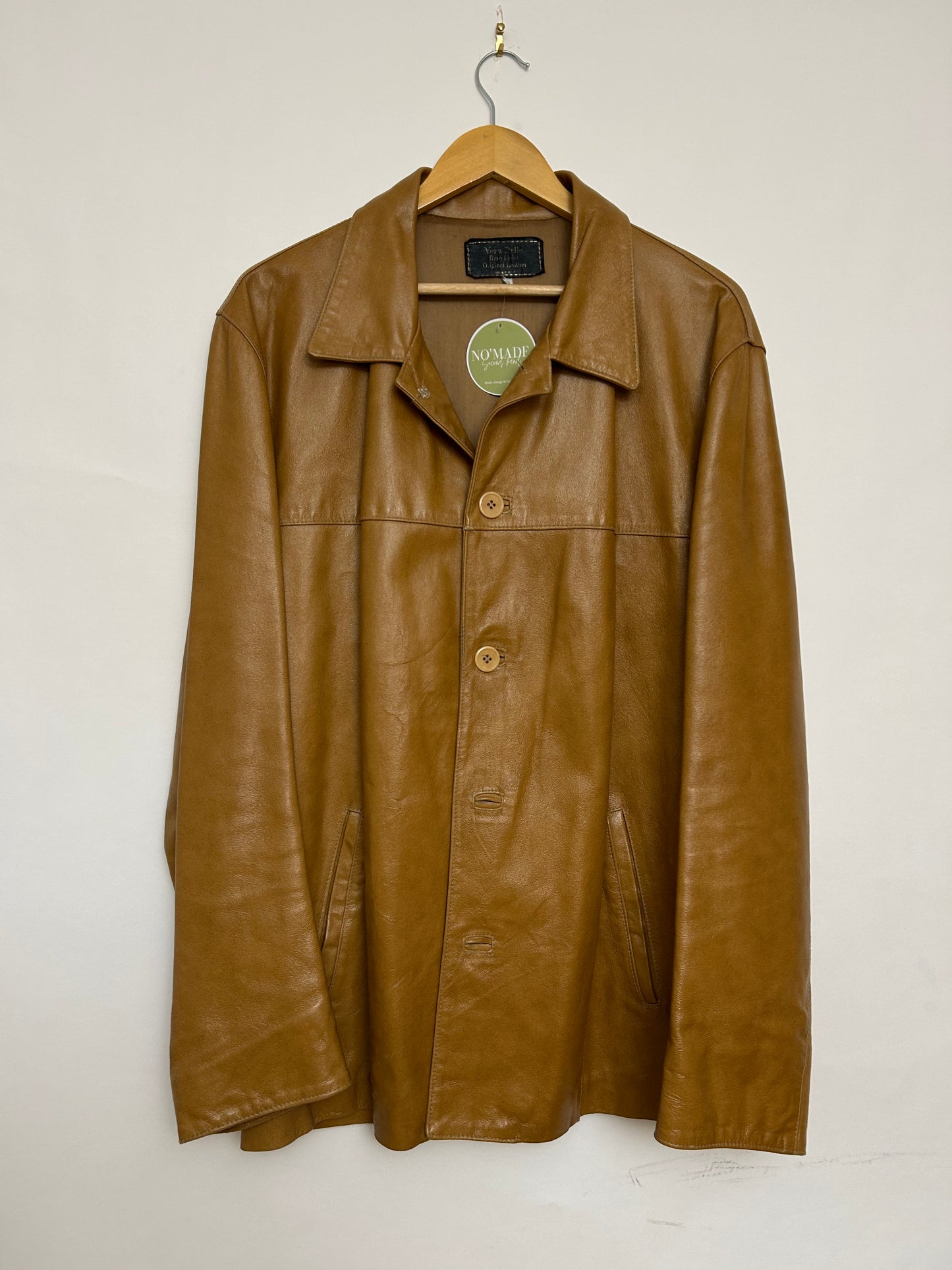 Veste cuir caramel