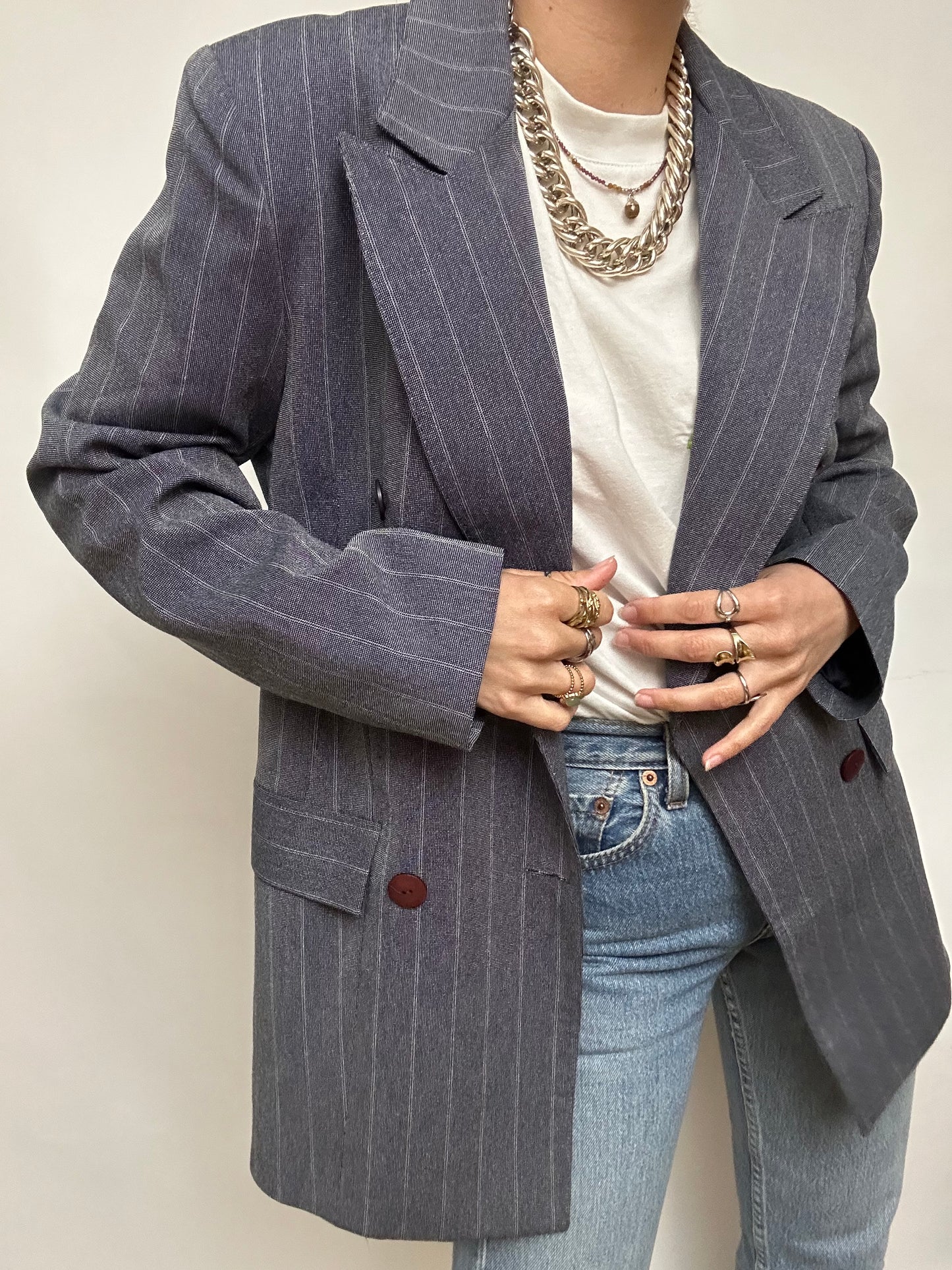 Blazer rayé bleu Gardenia