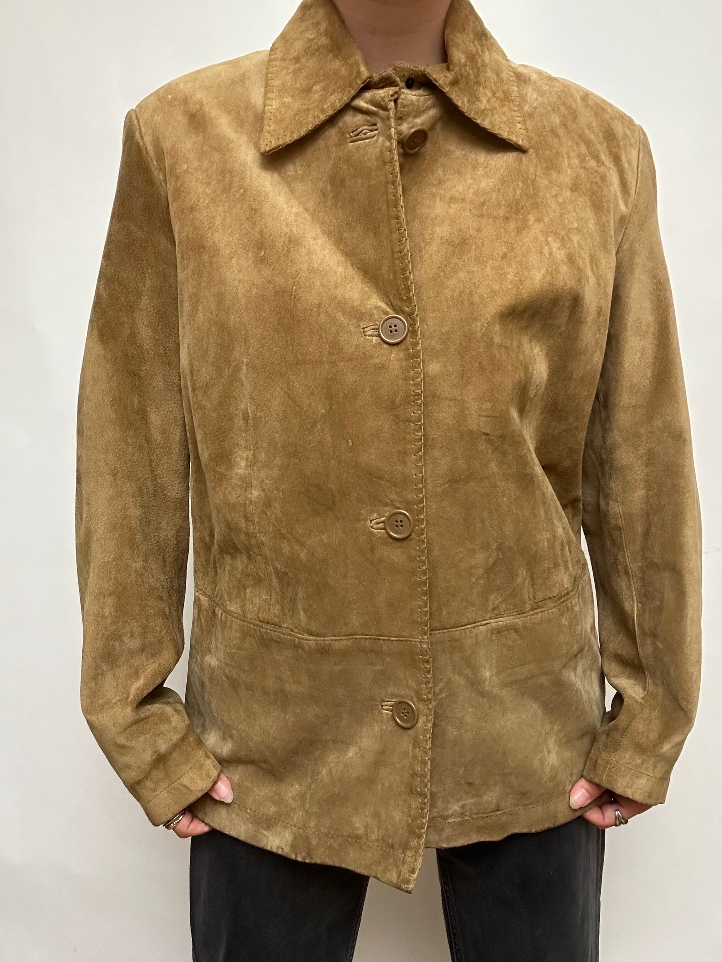 Veste en daim vintage marron