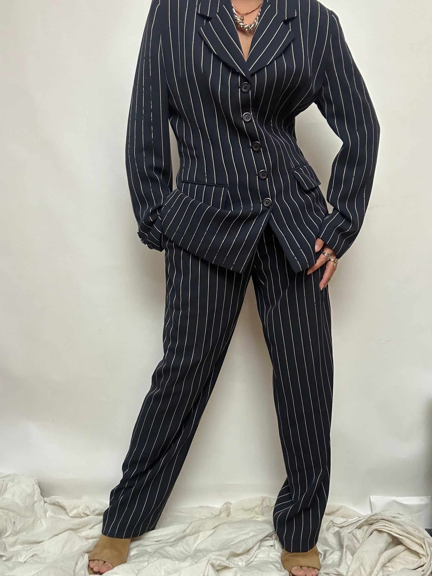 Ensemble de tailleur rayé vintage