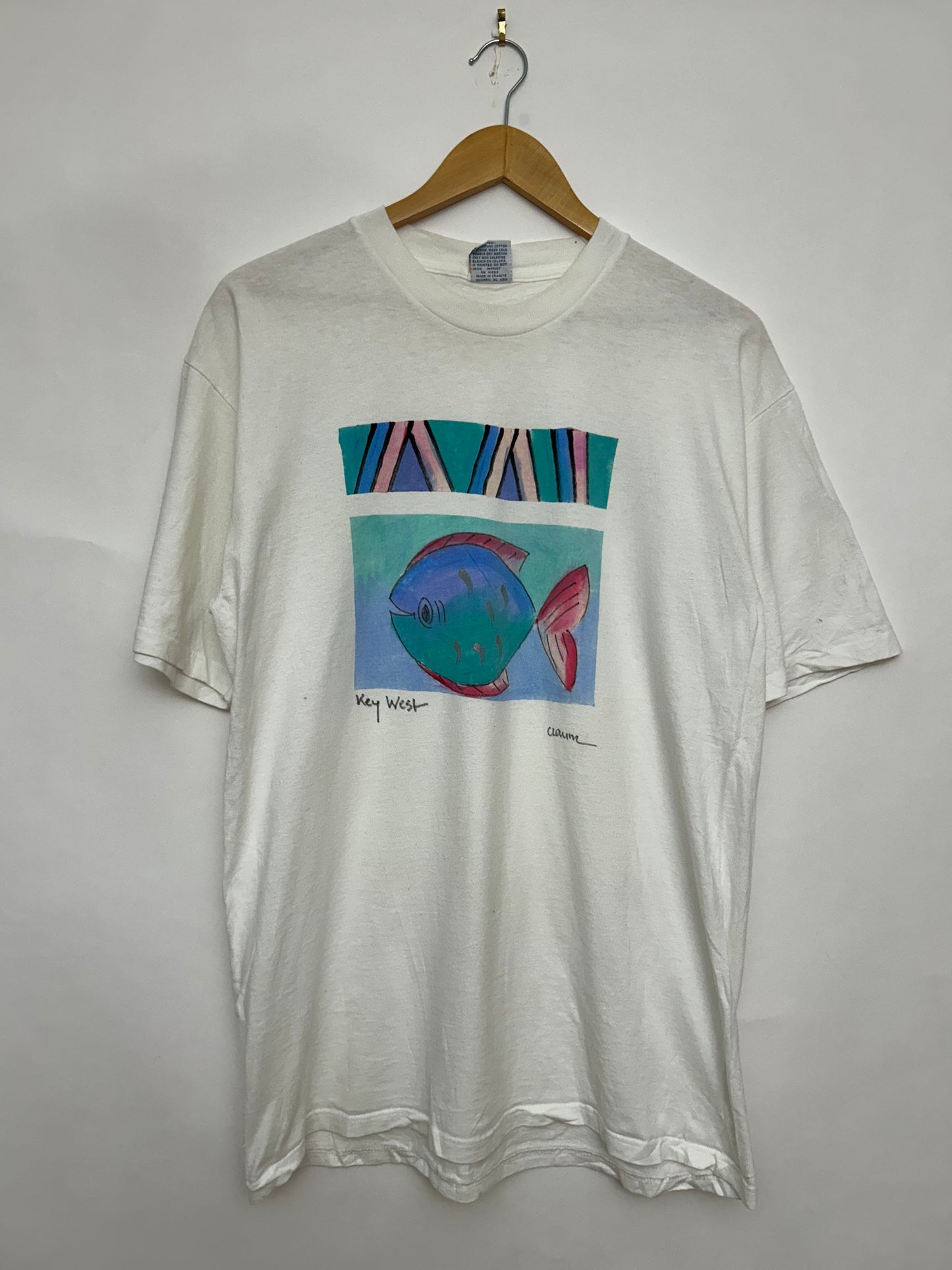 T-shirt vintage blanc imprimé made in USA