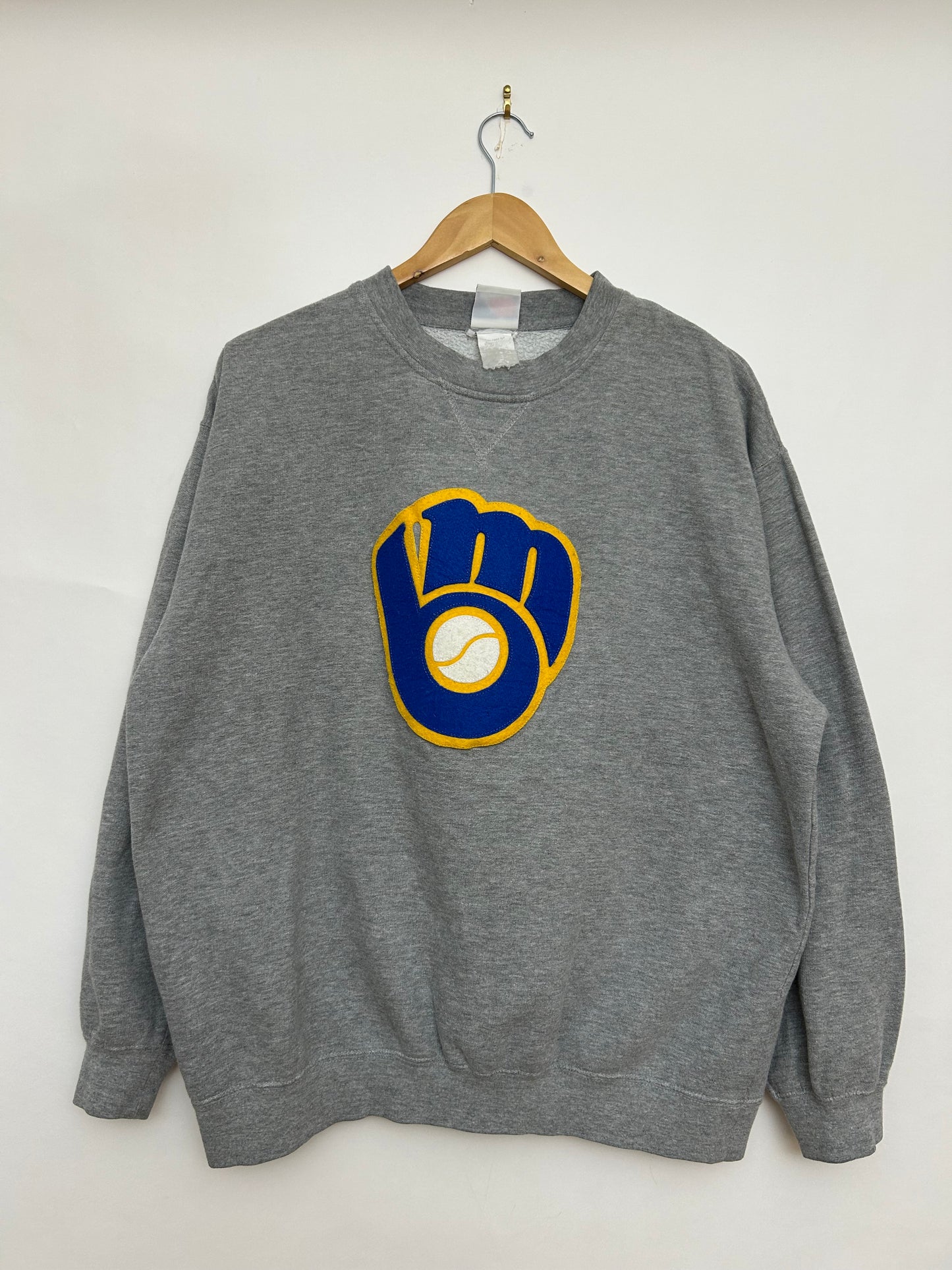 Sweat gris brodé vintage