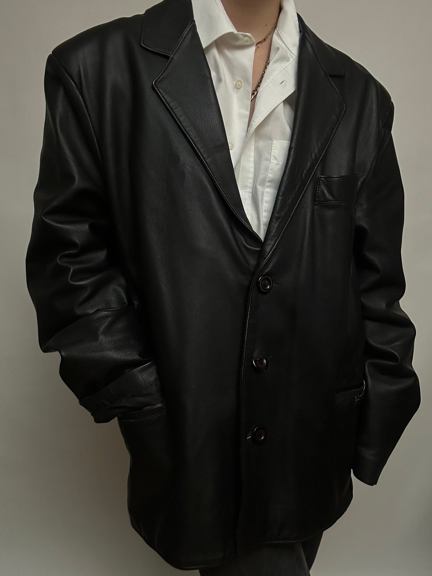 Blazer cuir noir