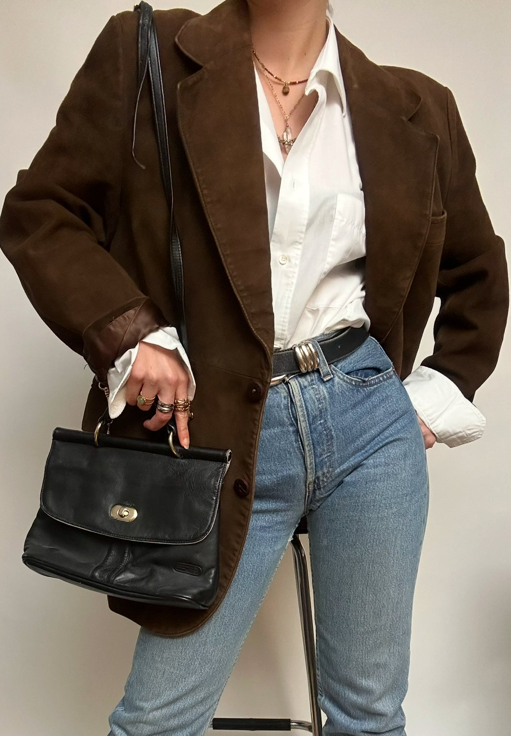 Blazer en daim marron