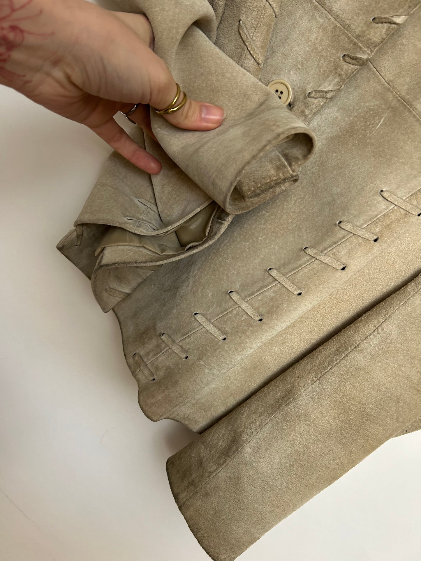 Blazer en daim beige