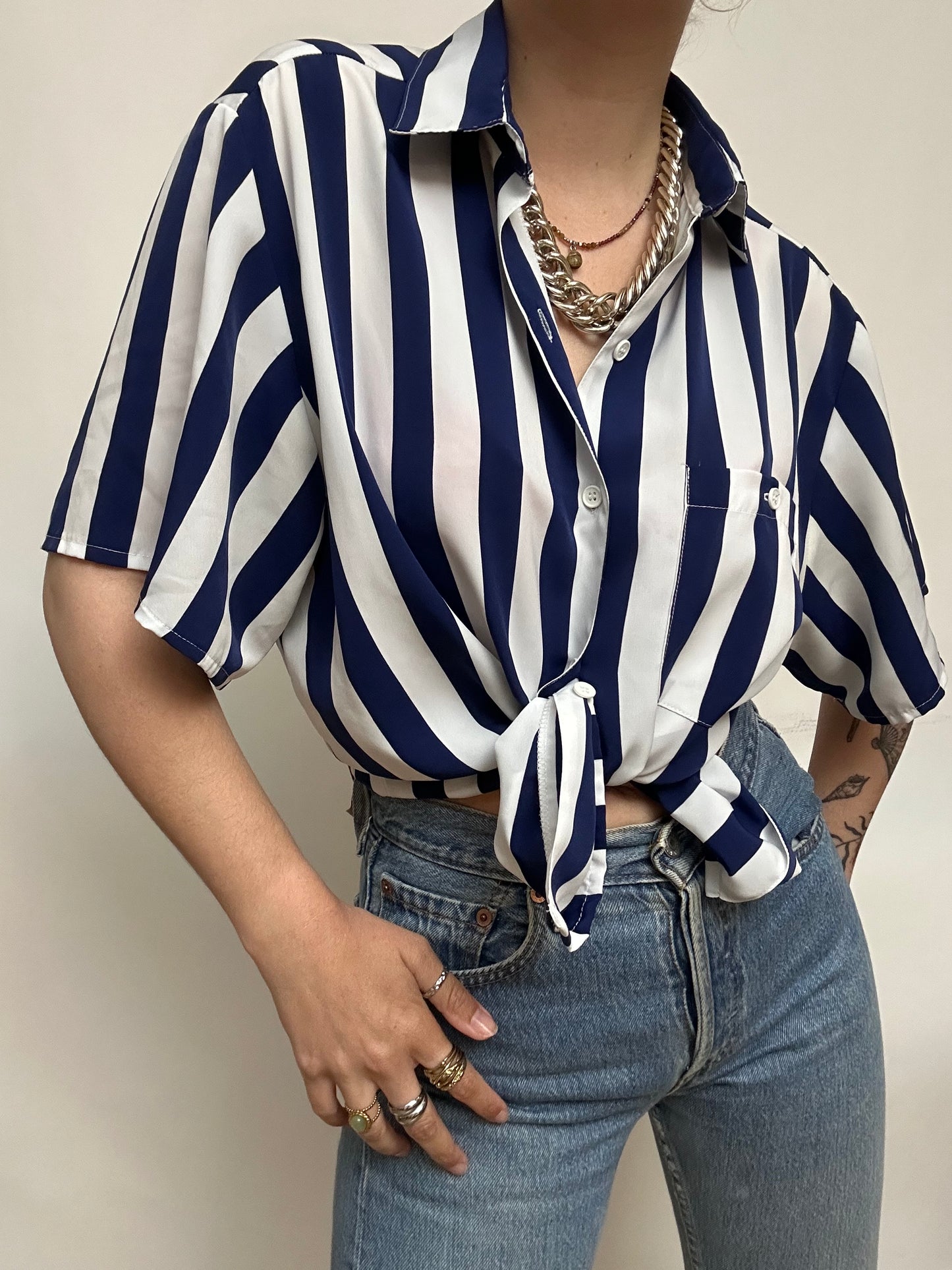 Chemise rayée manches courtes