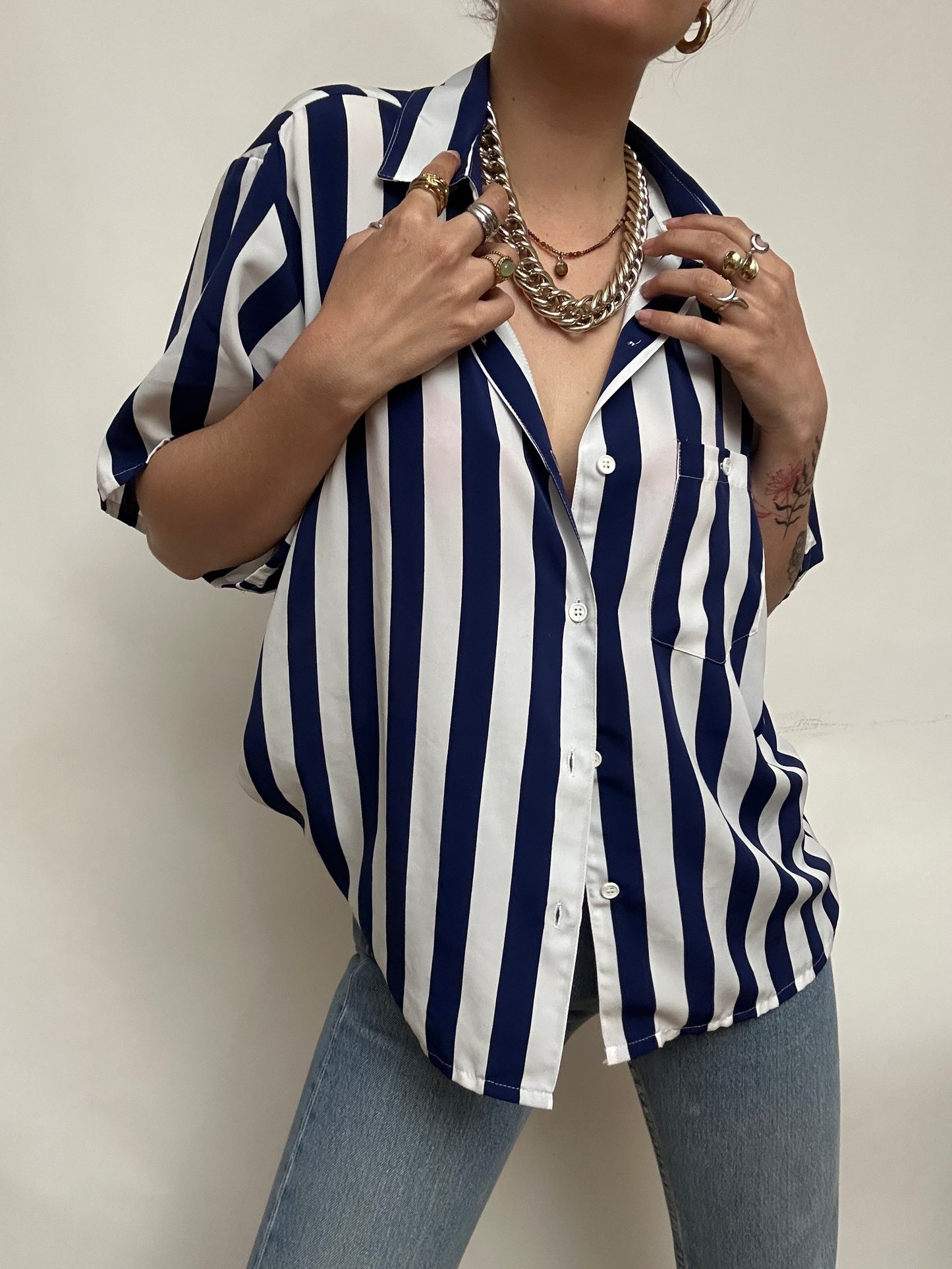 Chemise rayée manches courtes
