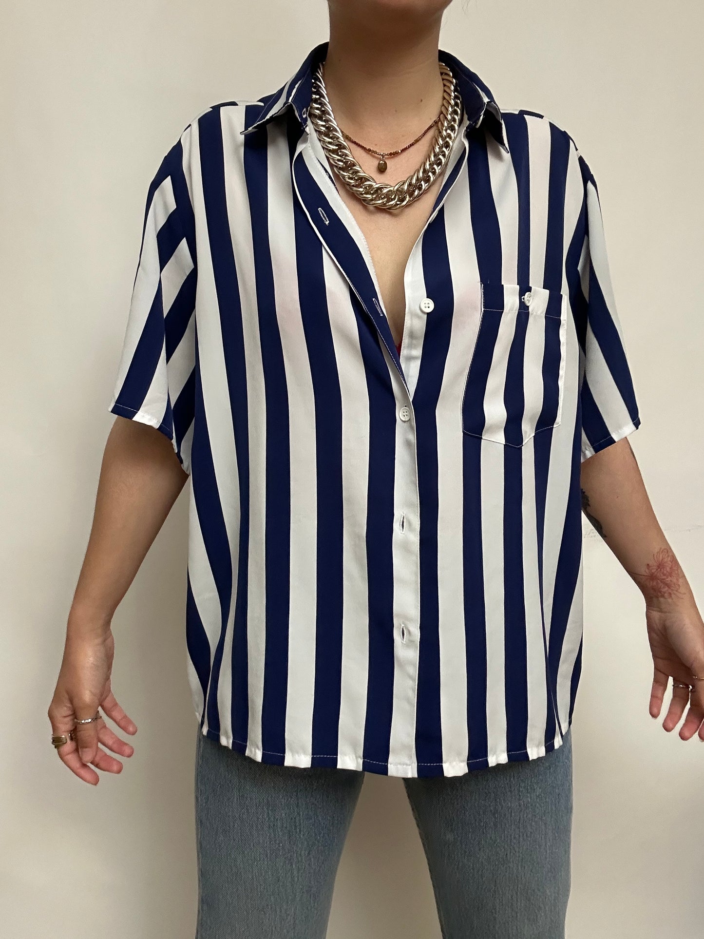Chemise rayée manches courtes