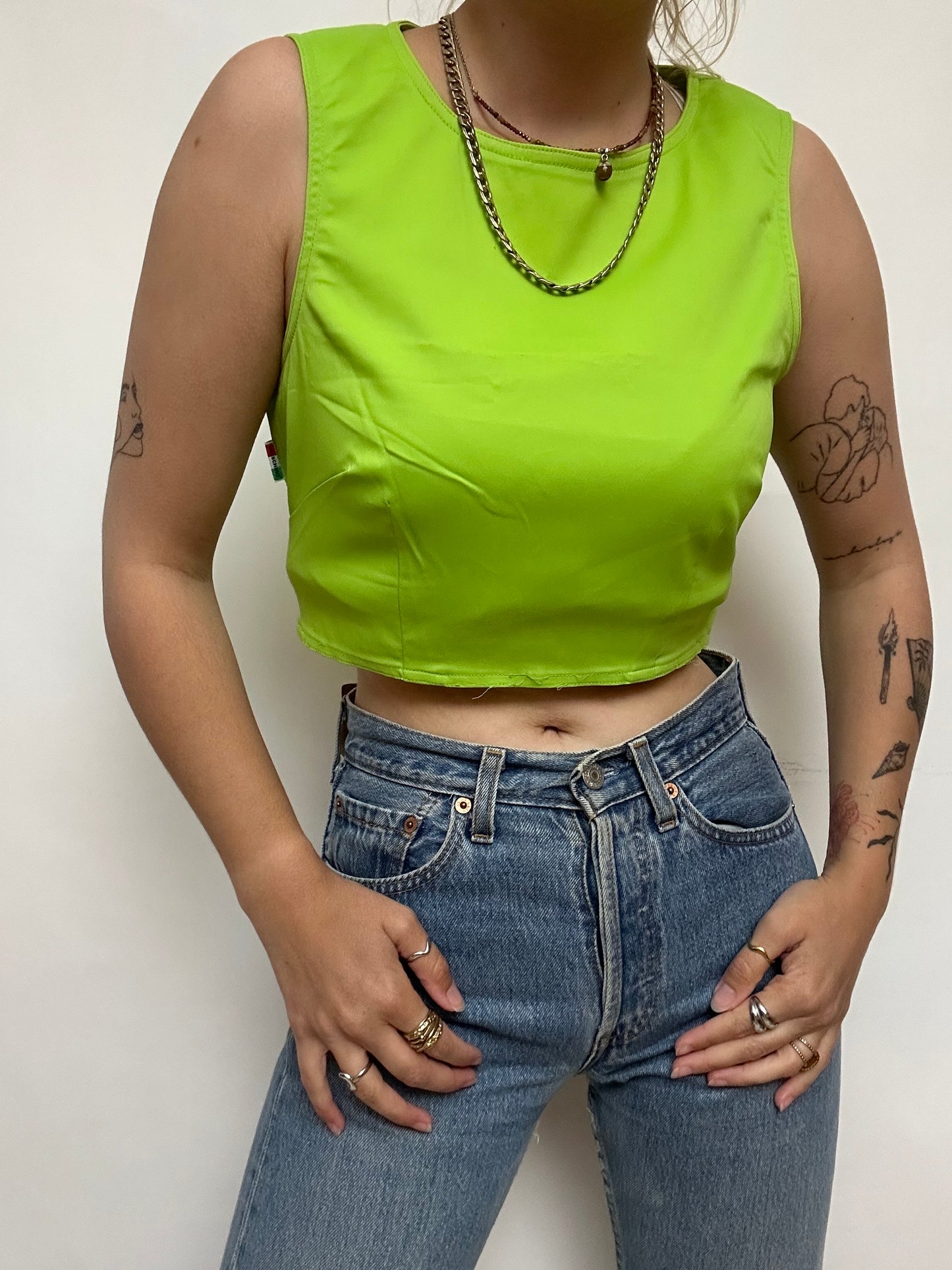 Crop Top Moschino vert anis