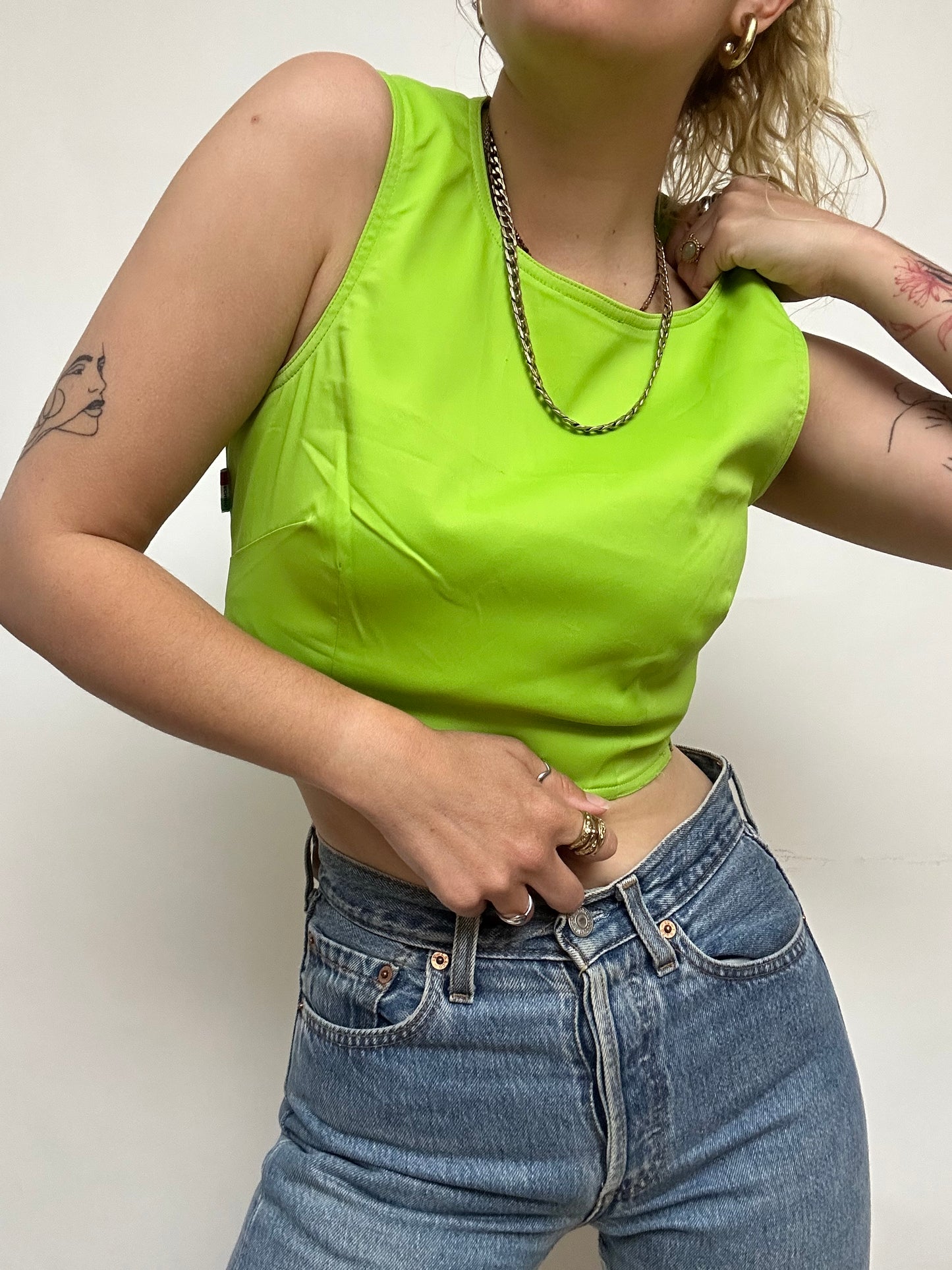 Crop Top Moschino vert anis