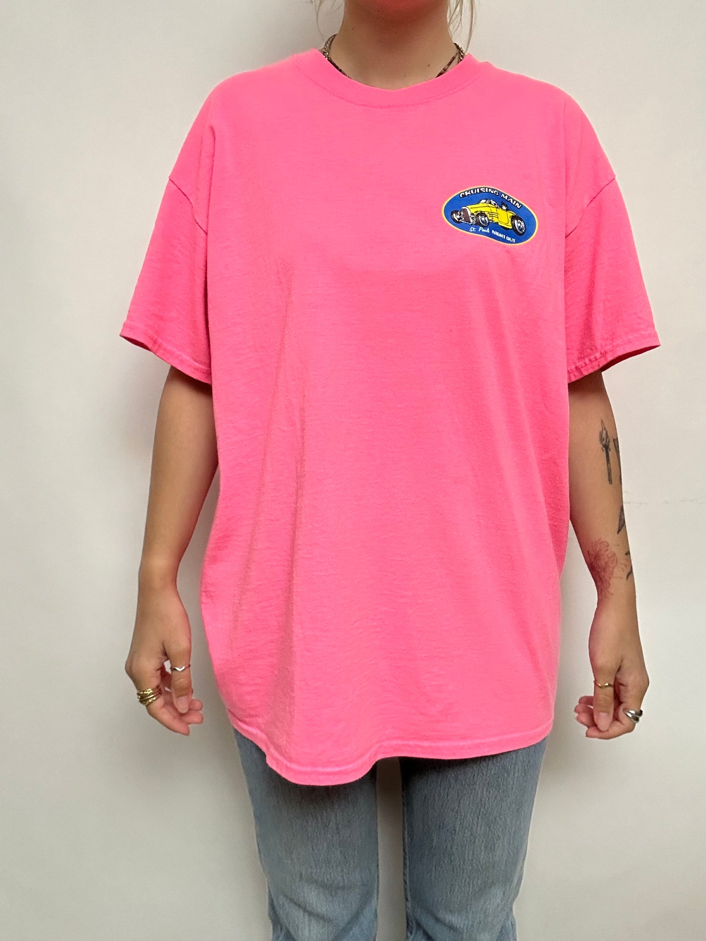 T-shirt rose imprimé