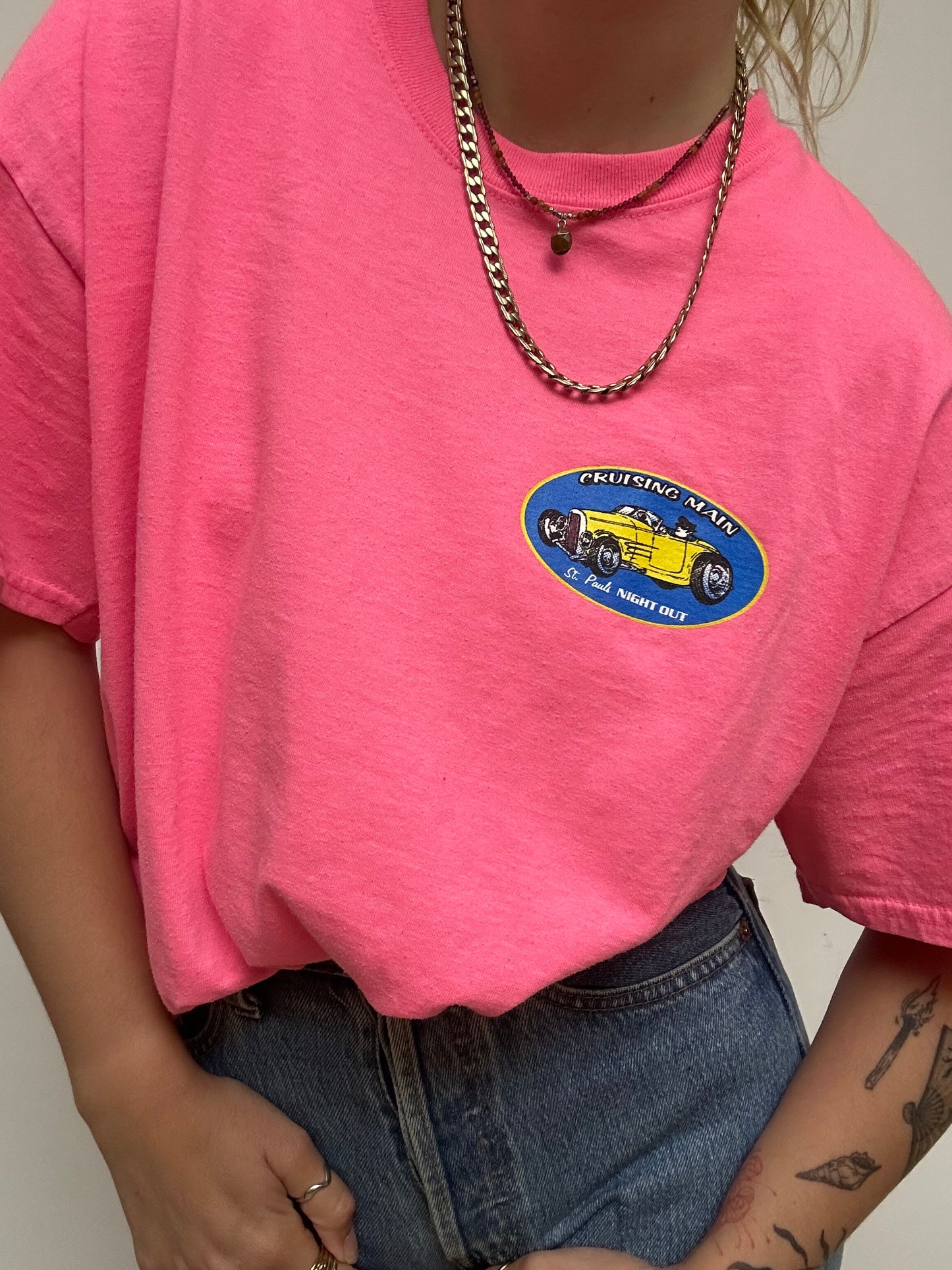 T-shirt rose imprimé