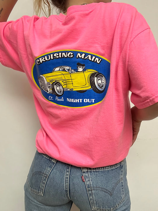 T-shirt rose imprimé