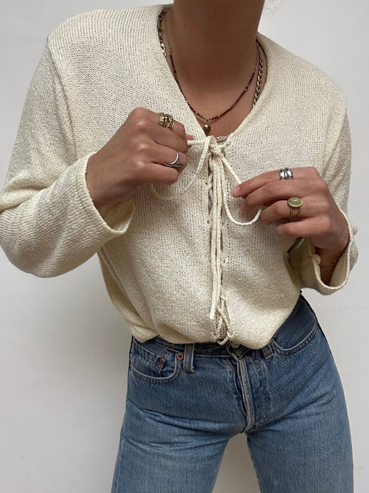 Pull léger beige vintage
