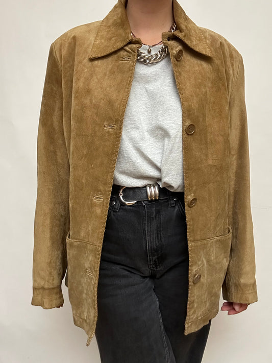 Veste en daim vintage marron